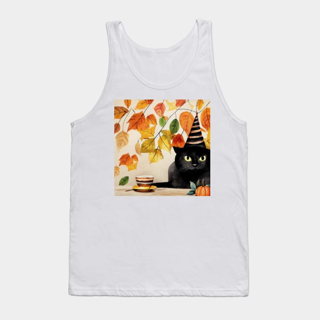 Cat in autumn mood Tank Top by fistikci